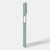 Kerstgenote op blauwe strepen Case-Mate iPhone case (Achterkant / Rechts)