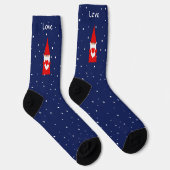 Kerstgenote op Navy Blue Sokken (Rechts)