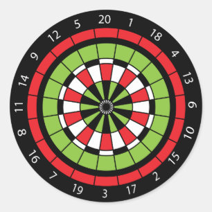 kerstgenummerd dartboard ronde sticker