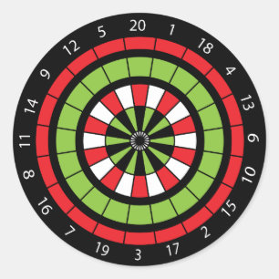 kerstgenummerd dartboard ronde sticker