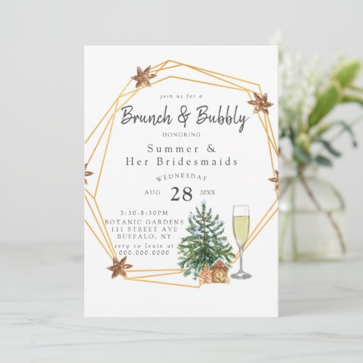 kerstgeometrische goudbrauwen en bubbelvitat kaart (Staand voorkant)