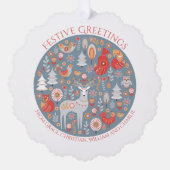 Kerstgepersonaliseerde Scandinavische noordse boss Ornament Kaart (Voorkant)