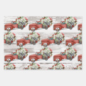 kerstgerechten rood eend hout inpakpapier vel (Voorkant)