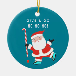 Kerstgeschenk veldhockey keramische kerstbal keramisch ornament