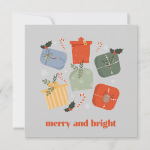 Kerstgeschenkdoos vrolijk en helder feestdagenkaart