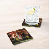 Kerstgesprek Vierkante Kartonnen Onderzetter (Insitu)