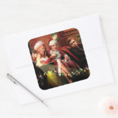 Kerstgesprek Vierkante Sticker (Envelop)