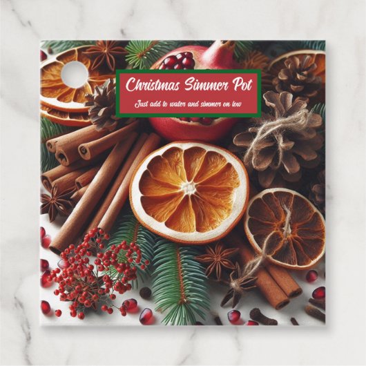 Kerstgeuren Simmerpot Bedankjes Labels (Voorkant)