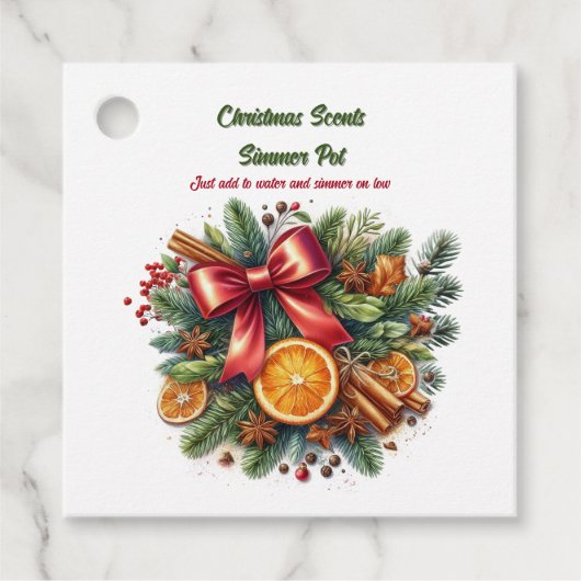 Kerstgeuren Simmerpot Bedankjes Labels (Voorkant)