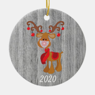 Kerstgevelmasker Rudolph Reindeer 2020 Wood Keramisch Ornament