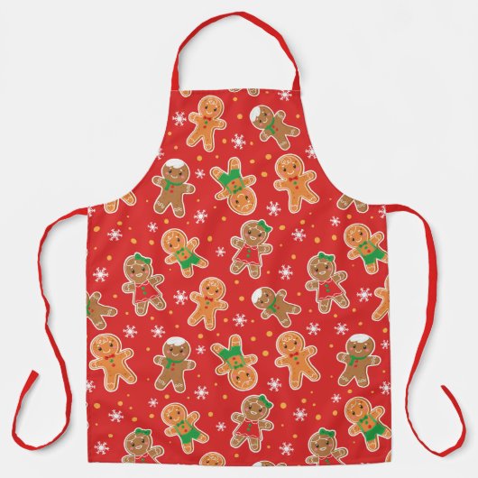 Kerstgevleugelde keuken voor feestdagen schort (Voorkant)