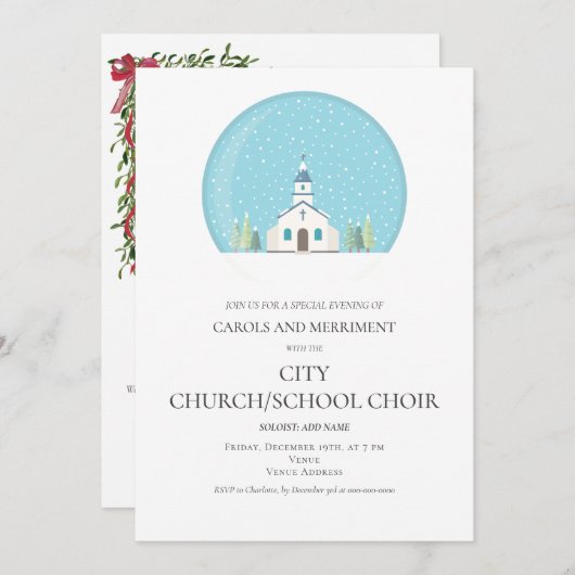 Kerstgezin Karaoke Kerk Karolendienst Kaart (Voorkant / Achterkant)