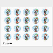 Kerstgigant Schnauzer Ronde Sticker (Vel)
