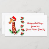Kerstgiraf Feestdagenkaart (Voorkant / Achterkant)