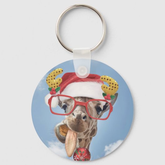 kerstgiraf sleutelhanger (Voorkant)