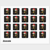 kerstgiraf vierkante sticker (Vel)