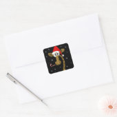 kerstgiraf vierkante sticker (Envelop)