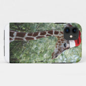 KerstGiraffe met kerstman Case-Mate iPhone Case (Achterkant (horizontaal))