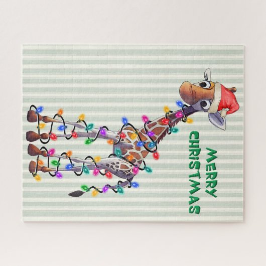 KerstGiraffe Puzzle Legpuzzel (Horizontaal)