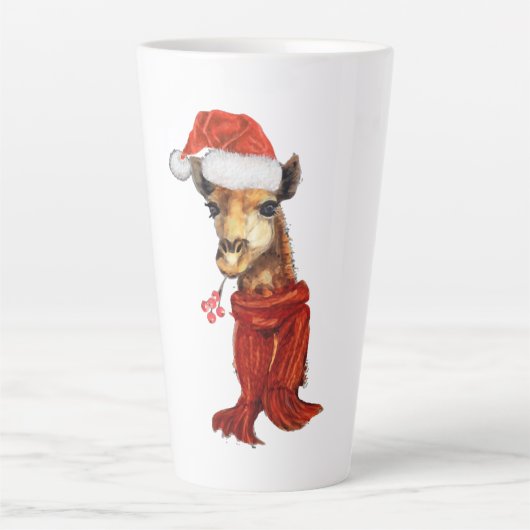 KerstGiraffe Waterverf Winter Latte Mok (Voorkant)