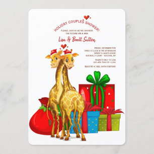 kerstGiraffes Couples Shower Uitnodiging