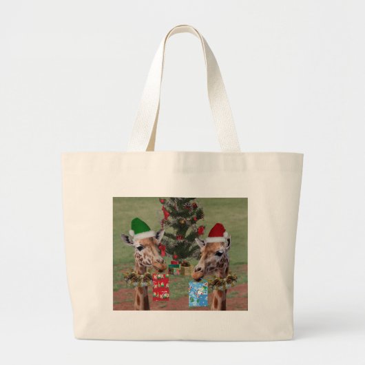 kerstGiraffes Grote Tote Bag (Voorkant)