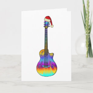Kerstgitaar coole Psychedelic Kaart