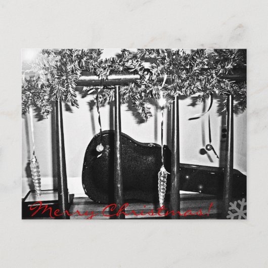 kerstgitaar feestdagenkaart (Voorkant)