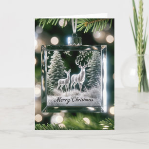 Kerstglas Herten Ornament Feestdagen Kaart