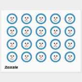 Kerstglimlach Snowman Ronde Sticker (Vel)