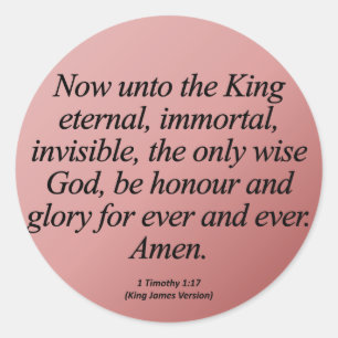Kerstglorie voor God 1 Timothy 1-15 Ronde Sticker