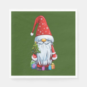 Kerstgnome Gonk gekleed in een feestelijke outfit Servet