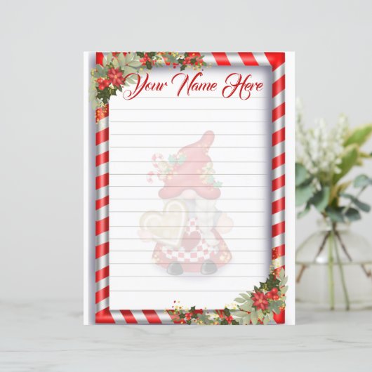 Kerstgnome Lined (Staand voorkant)