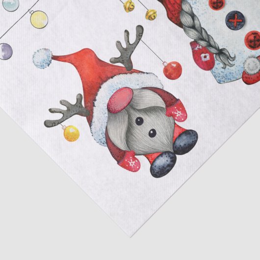 Kerstgnome Rudolph Deer Tissuepapier (Detail)