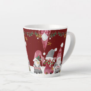 Kerstgnomen Burgundy Love Joy Peace Foliage Latte Mok