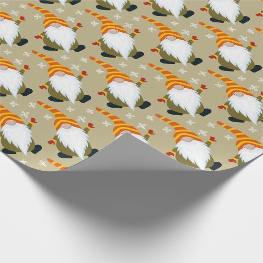 Kerstgnomen Cadeaupapier (Hoek)