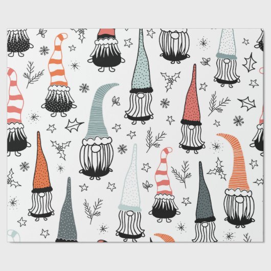 Kerstgnomen Cadeaupapier (Zoom)