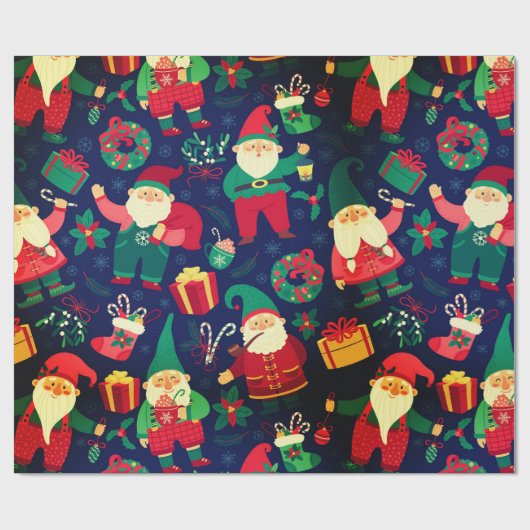 Kerstgnomen Cadeaupapier (Vlak)