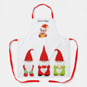 Kerstgnomen en Cute Elf op White Schort (Voorkant)