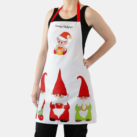 Kerstgnomen en Cute Elf op White Schort (Insitu)