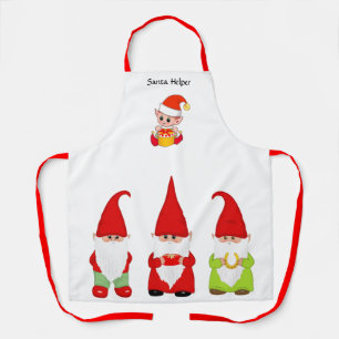 Kerstgnomen en Cute Elf op Witte Schort