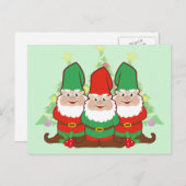 Kerstgnomen Feestdagenkaart (Voorkant / Achterkant)