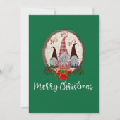 Kerstgnomen Groen Rustiek, Trendy Kaart (Voorkant)