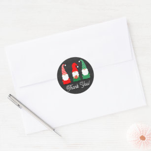 Kerstgnomen Holiday Hartelijk dank Ronde Sticker