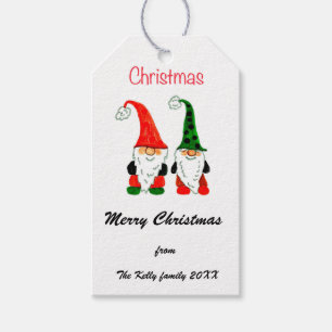 kerstgnomen Labels met aangepast cadeau Cadeaulabel