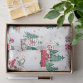 Kerstgnomen Merry en Bright Red Truck Forest Tissuepapier (Geschenk)