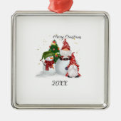 Kerstgnomen Metalen Ornament (Voorkant)