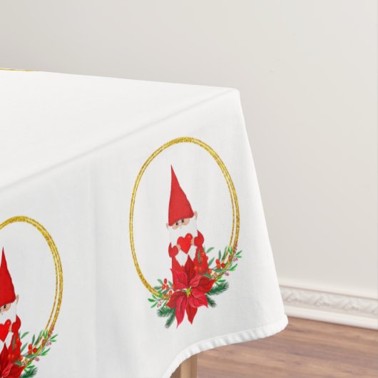 Kerstgnomen op wit tafelkleed (Voorbeeld)
