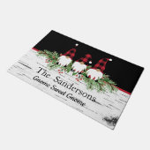 Kerstgnomen Pine Garland Black | Aspen Wood Deurmat (Schuin)