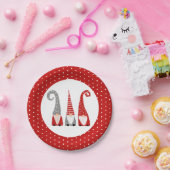 Kerstgnomen Red Polka Dot Festive Papieren Bordje (Feest)